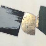 Edges CL, acrylic, emulsion, dye, collage, 5.5in x 8in, 2020