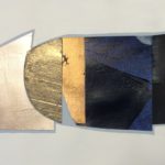 Edges CLIII, acrylic, emulsion, dye, collage, 5.5in x 8in, 2020