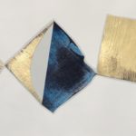 Edges CX, acrylic, emulsion, dye, collage, 5.5in x 8in, 2020