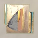 Edges CXLIV, acrylic, emulsion, dye, collage, 5.5in x 8in, 2020