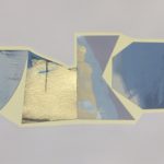 Edges CXVI, acrylic, emulsion, dye, collage, 5.5in x 8in, 2020