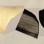 Edges CXXIX, acrylic, emulsion, porcelain paint, collage, 5.5in x 8in, 2020