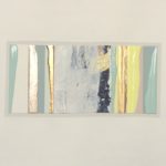 Edges CXXXII, oil, acrylic, emulsion, gloss, collage, 5.5in x 8in, 2019