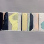 Edges II, oil, acrylic, emulsion, collage, 5.5in x 8in, 2019