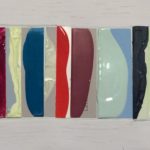 Edges IV, oil, acrylic, emulsion, gloss, collage, 5.5in x 8in, 2019