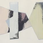 Edges LVI, emulsion, dye, collage, 5.5in x 8in, 2019