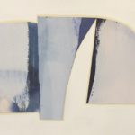 Edges LXI, acrylic, emulsion, dye, collage, 5.5in x 8in, 2019