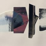 Edges LXV, acrylic, emulsion, porcelain paint, dye, collage, 5.5in x 8in, 2019