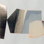 Edges LXVIII, acrylic, emulsion, porcelain paint, dye, collage, 5.5in x 8in, 2019