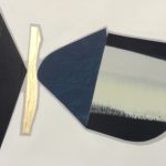 Edges LXXV, acrylic, emulsion, collage, 5.5in x 8in, 2019