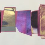 Edges LXXXI acrylic, emulsion, porcelain paint, dye, collage, 5.5in x 8in, 2019