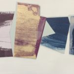 Edges LXXXII, acrylic, emulsion, dye, collage, 5.5in x 8in, 2019