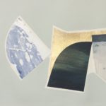 Edges XCVIII, acrylic, emulsion, dye, collage, 5.5in x 8in, 2019