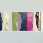 Edges XI, oil, acrylic, emulsion, collage, 5.5in x 8in, 2019