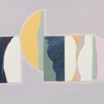 Edges XII, oil, acrylic, emulsion, collage, 5.5in x 8in, 2019