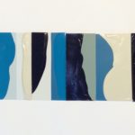 Edges XIV, acrylic, emulsion, porcelain paint, collage, 5.5in x 8in, 2019