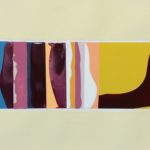 Edges XV, acrylic, emulsion, enamel, collage, 5.5in x 8in, 2019