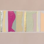 Edges XVII, oil, acrylic, emulsion, dye, collage, 5.5in x 8in, 2019