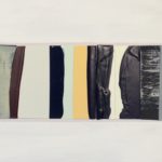 Edges XVIII, acrylic, emulsion, gloss, dye, collage, 5.5in x 8in, 2019