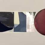 Edges XX, acrylic, emulsion, enamel, dye, collage, 5.5in x 8in, 2019