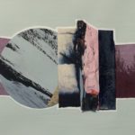 Edges XXII, oil, acrylic, emulsion, dye, fabric, PVA, collage, 5.5in x 8in, 2019