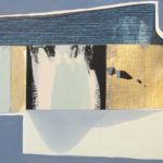 Edges XXIX, acrylic, emulsion, dye, collage, 5.5in x 8in, 2019