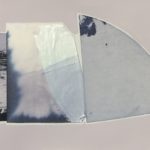 Edges XXXIII, acrylic, emulsion, dye, collage, 5.5in x 8in, 2019