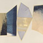 Edges XXXV, acrylic, emulsion, dye, collage, 5.5in x 8in, 2019