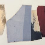 Edges XXXVI, acrylic, emulsion, dye, collage, 5.5in x 8in, 2019