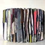 Sketchbook, oil, acrylic, emulsion, enamel, gloss, 24 carat gold leaf, fabric, thread, tape, A7, 2019