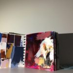 Sketchbook, oil, acrylic, emulsion, gloss, enamel, dye, collage, 5.5in x 5.5in, 2019