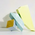 The Beauty of our Differences I, cardboard, gum tape, gloss paint, 24 carat gold leaf, 8.5in x 6.5in x 4.5in, 2020